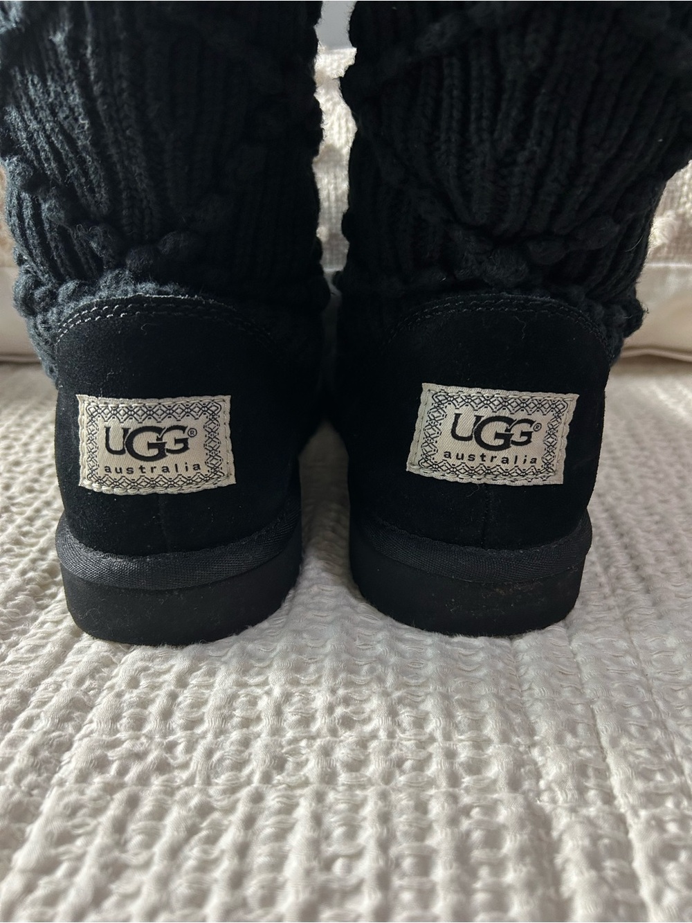 UGG Black Knit Sweater Boots - Picture 4 of 10